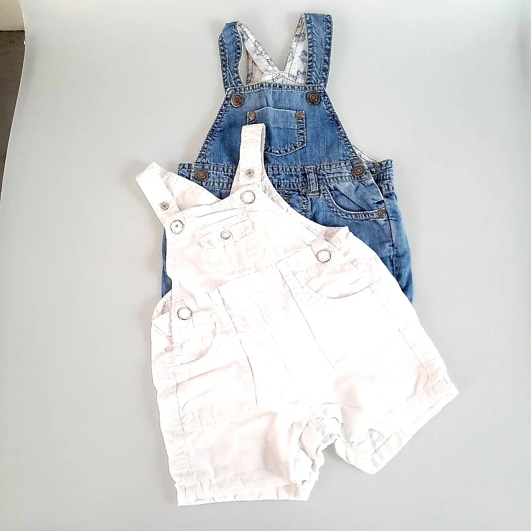 2 salopettes short coton bébé 1-3 mois ZARA mini