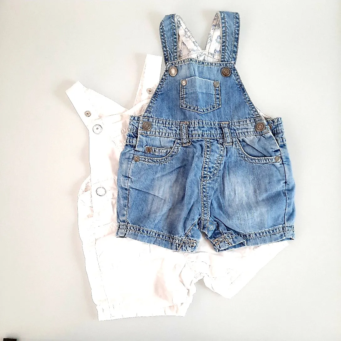 2 salopettes short coton bébé 1-3 mois ZARA mini