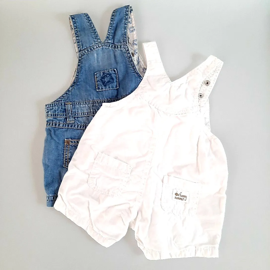 2 salopettes short coton bébé 1-3 mois ZARA mini