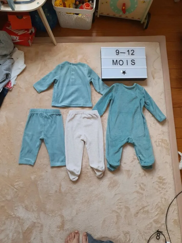 9/12 mois lot pyjamas velours - Orchestra - 9 mois  | Beebs