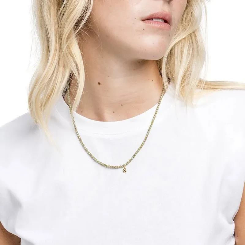 Acheter le Collier et Bracelet 3 tours Trèfle Vert Marbré, Têtes Blondes