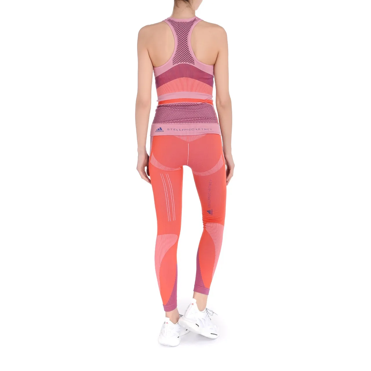 Adidas by Stella McCartney Leggings TrueStrength Yoga Knit rose et orange 