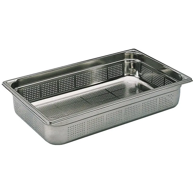 Bac gastronorme perforé inox - sans anse - GN 1/1 profondeur 20 cm