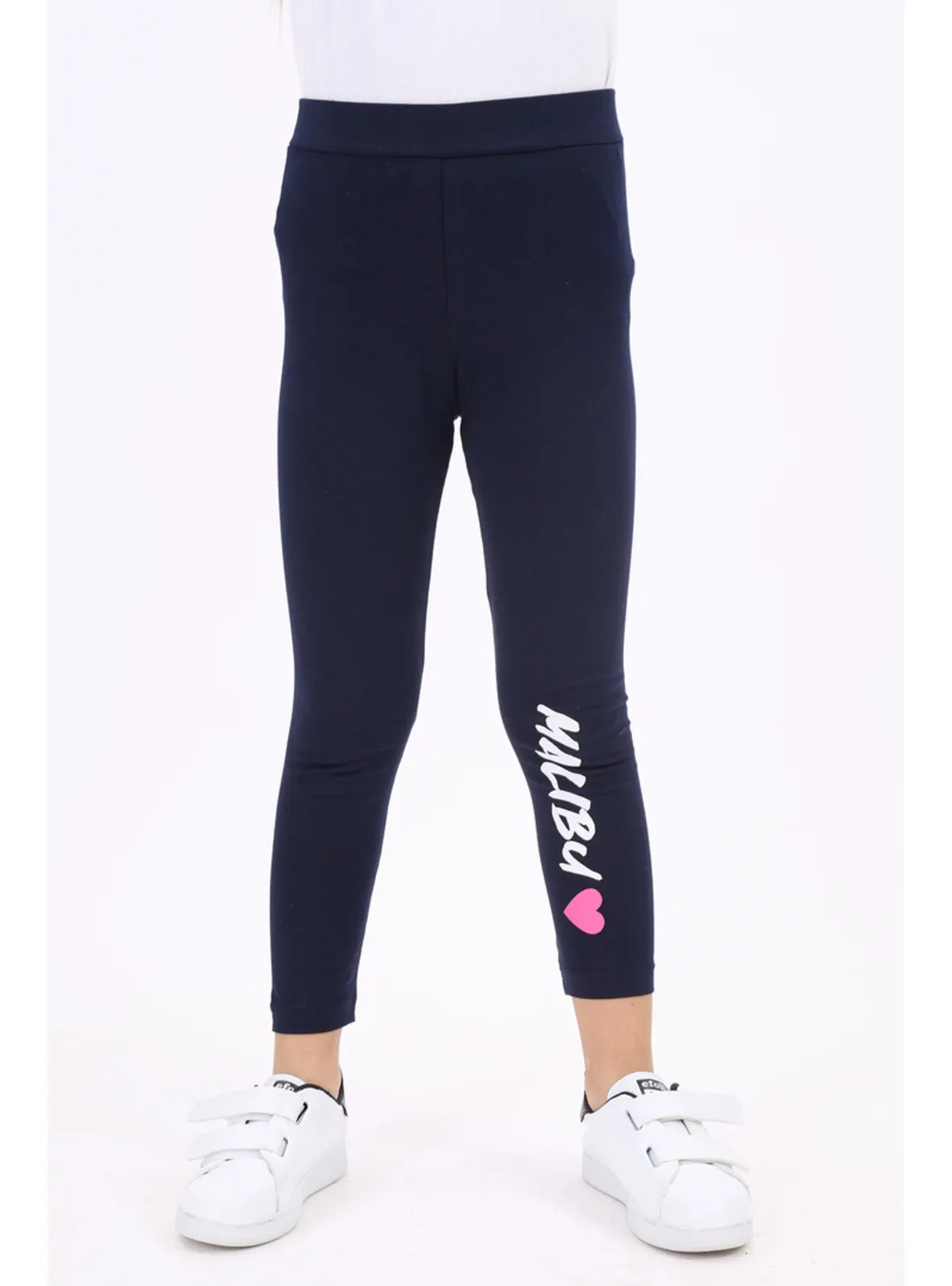 Black - Navy Blue - Girls` Leggings