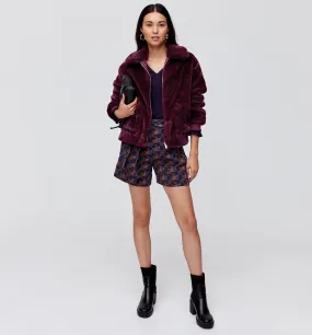 Blouson en fausse fourrure - Bordeaux