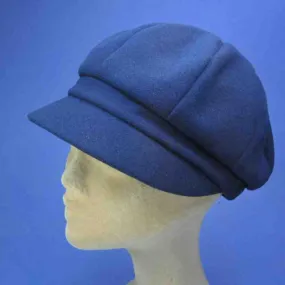 Casquette gavroche bleue grand plateau | Chapeau d'hiver femme