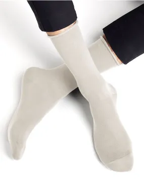 Chaussettes Coton d'Égypte Bord Roulé Crème - Bleuforêt