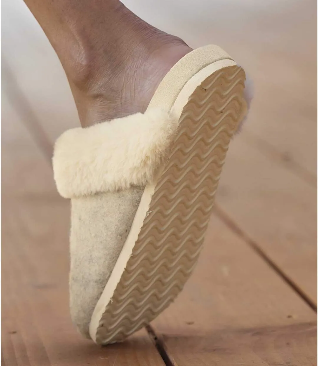 Chaussons Sabot Doublés de Fausse Fourrure