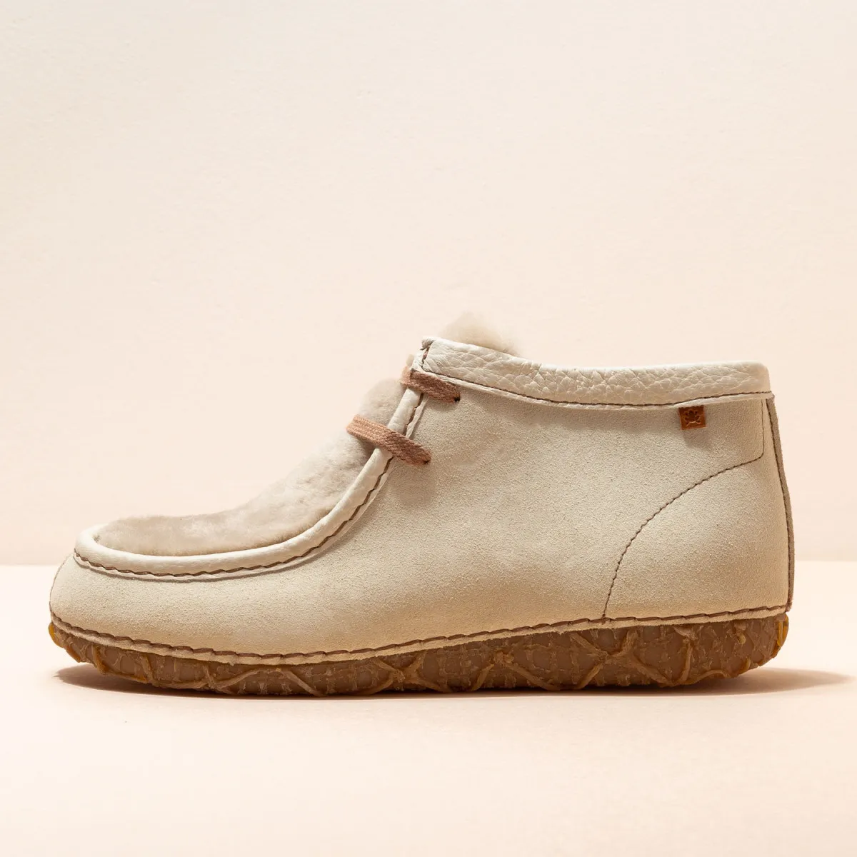 Chaussures confortables en daim et fausse fourrure - Beige