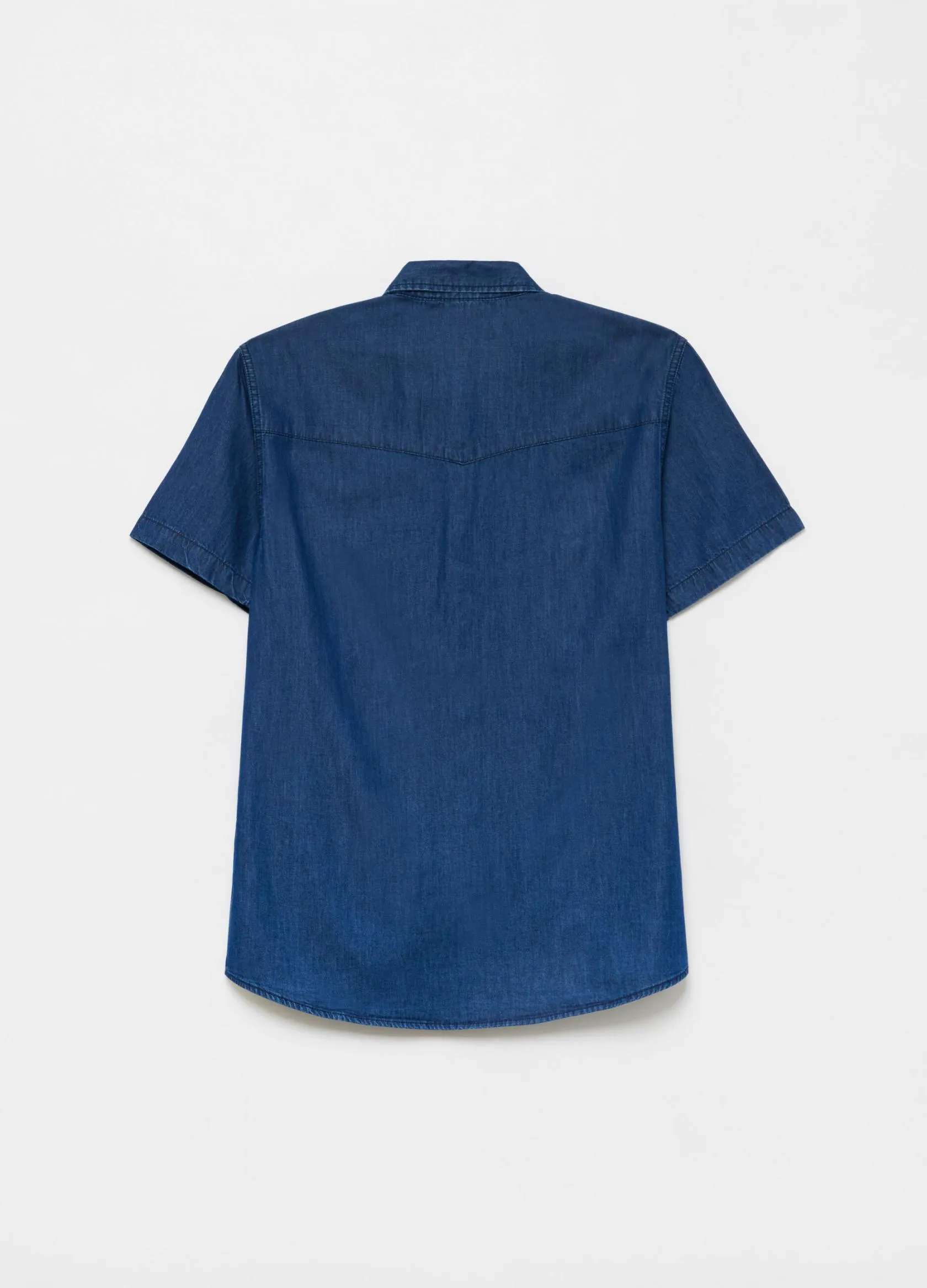 Chemises Casual Homme | 100% cotton denim-effect shirt Bleu indigo | OVS