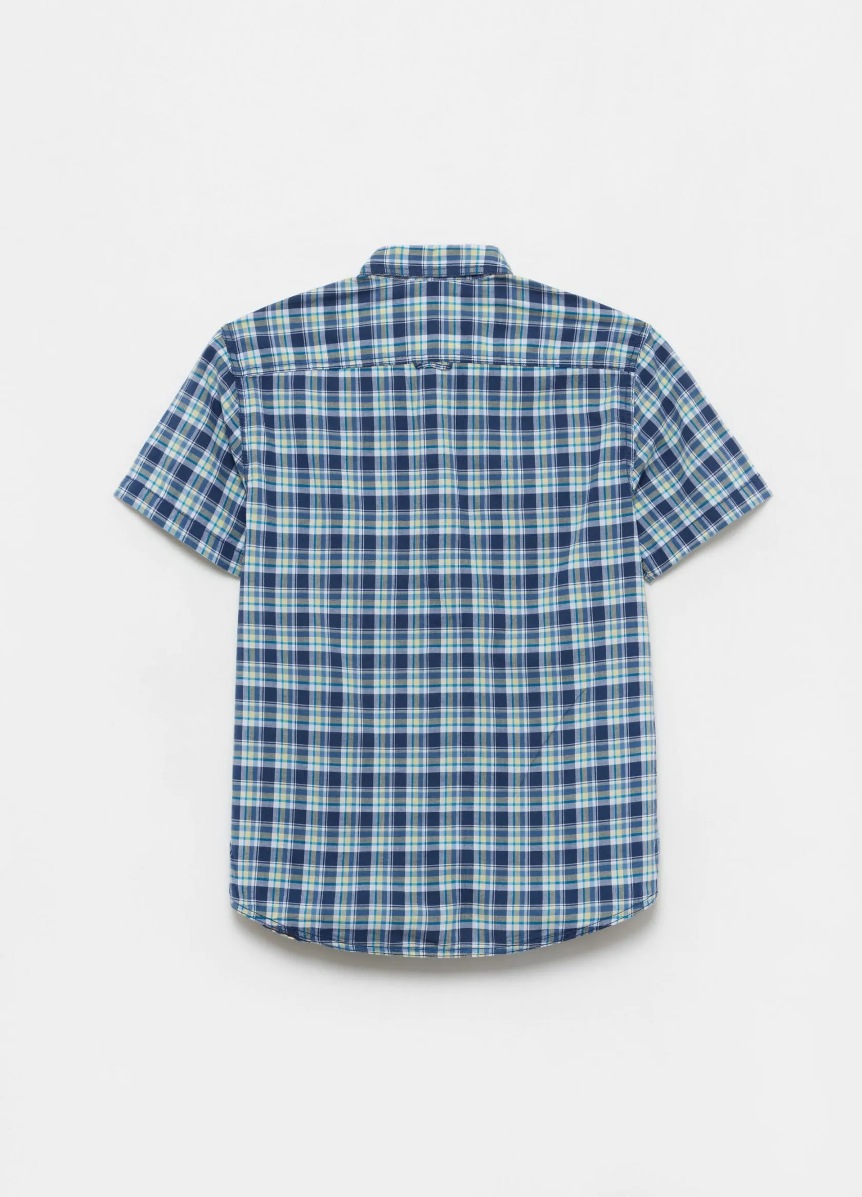 Chemises Casual Homme | 100% cotton shirt with pockets Bleu / Vert | OVS