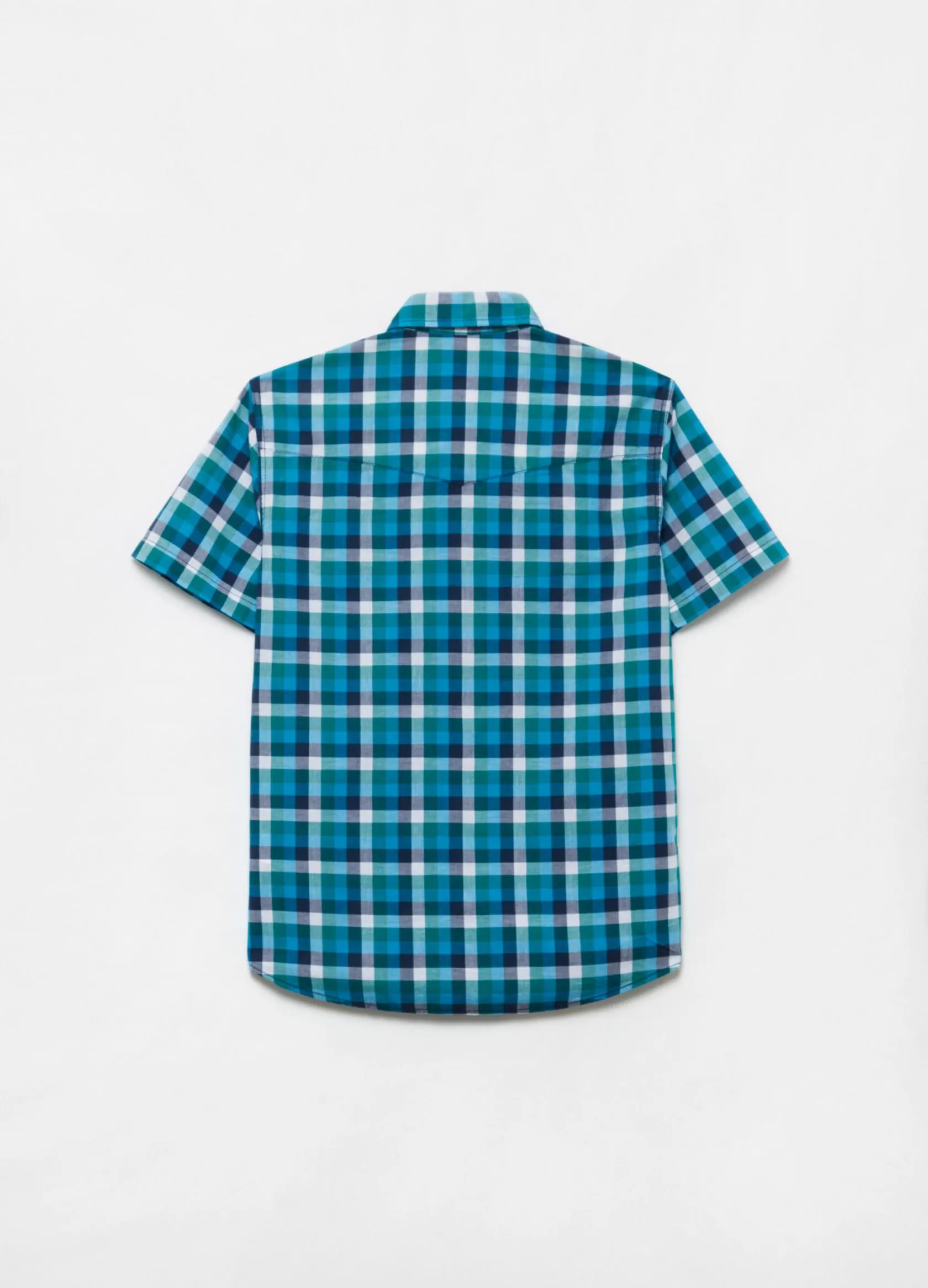 Chemises Casual Homme | Check shirt in 100% cotton Bleu / Bleu ciel | OVS