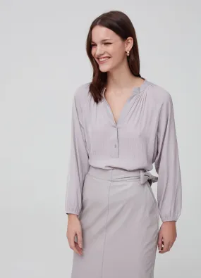 Chemises Et Blouses Femme | Ribbed satin blouse Gris clair | OVS