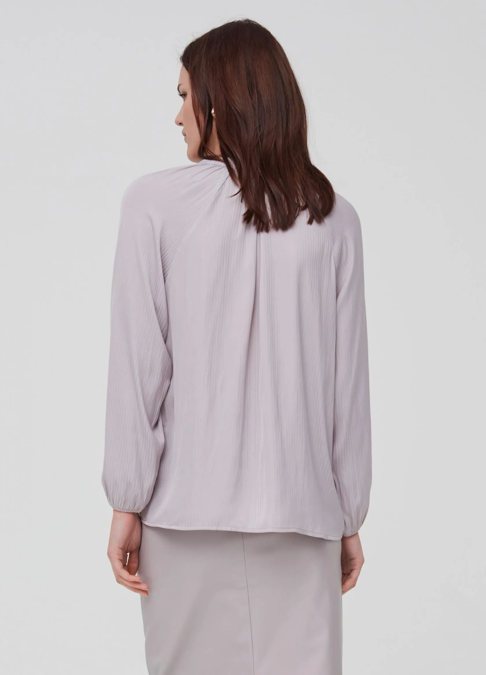 Chemises Et Blouses Femme | Ribbed satin blouse Gris clair | OVS