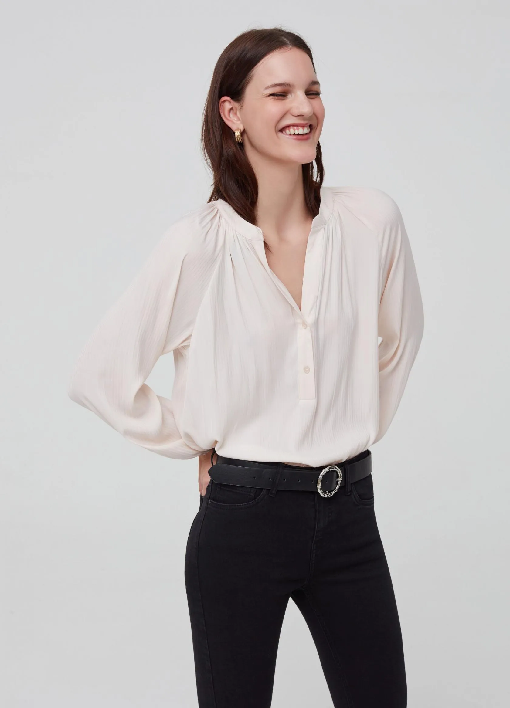 Chemises Et Blouses Femme | Ribbed satin blouse Rose clair | OVS