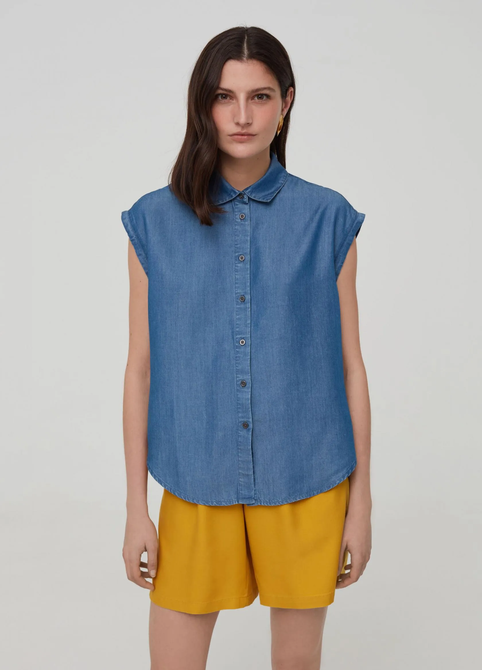 Chemises Et Blouses Femme | Sleeveless denim shirt Lavage foncé | OVS