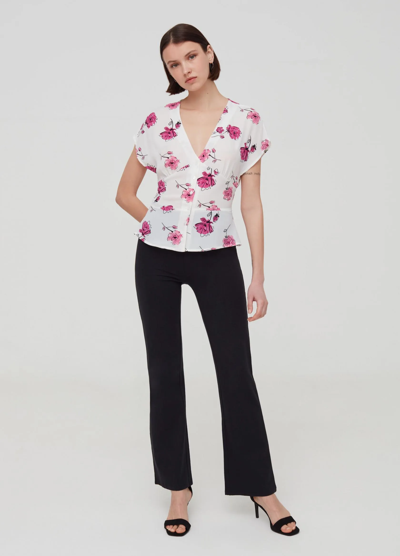 Chemises Et Blouses Femme | V-neck blouse Blanc / Rose | OVS