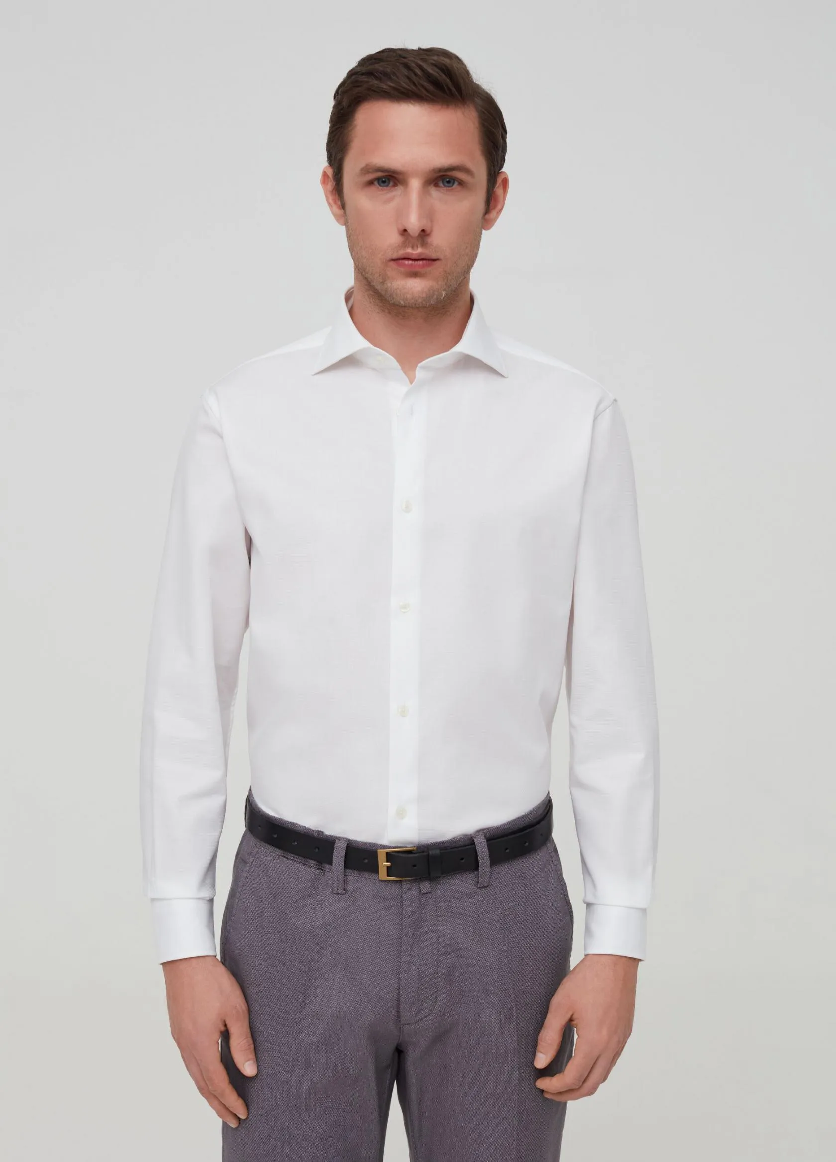 Chemises Élégantes Homme | 100% cotton regular fit shirt Blanc optique | OVS