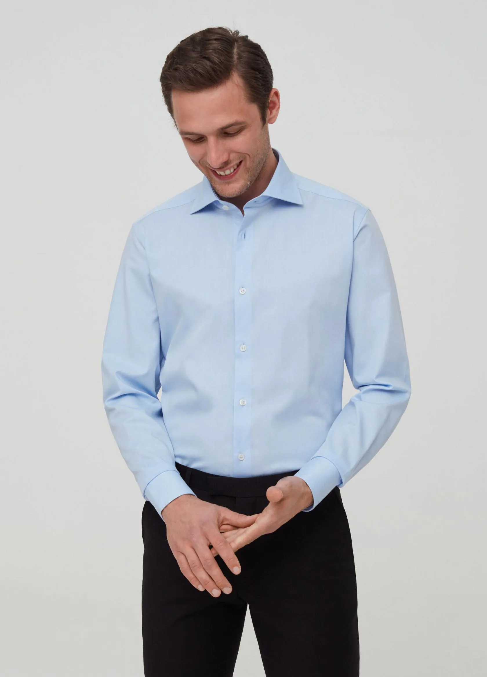 Chemises Élégantes Homme | 100% cotton, slim-fit shirt Bleu clair | OVS