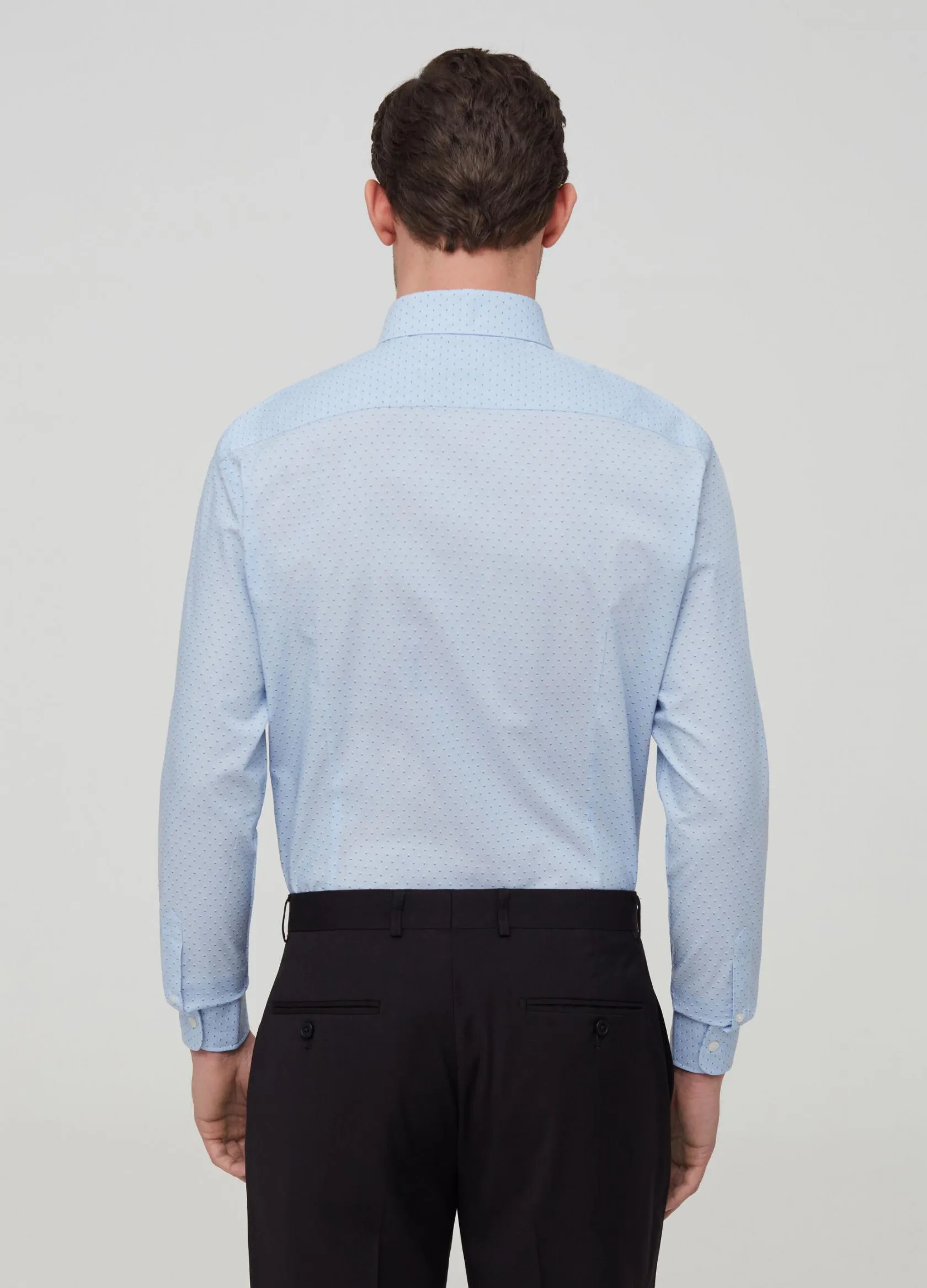 Chemises Élégantes Homme | Slim-fit shirt with micro polka dots Bleu ciel | OVS