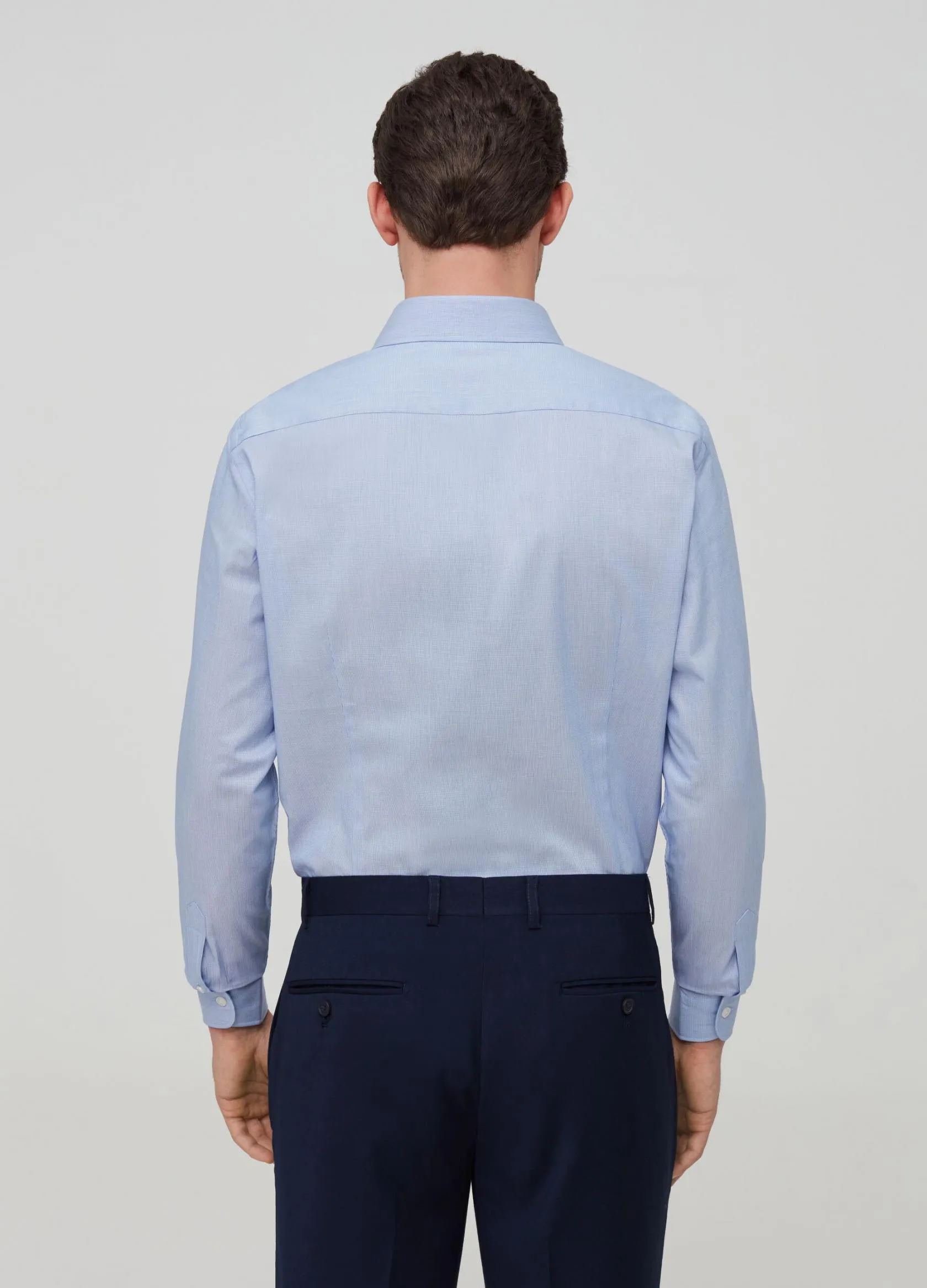 Chemises Élégantes Homme | Slim-fit shirt with striped weave Bleu ciel | OVS