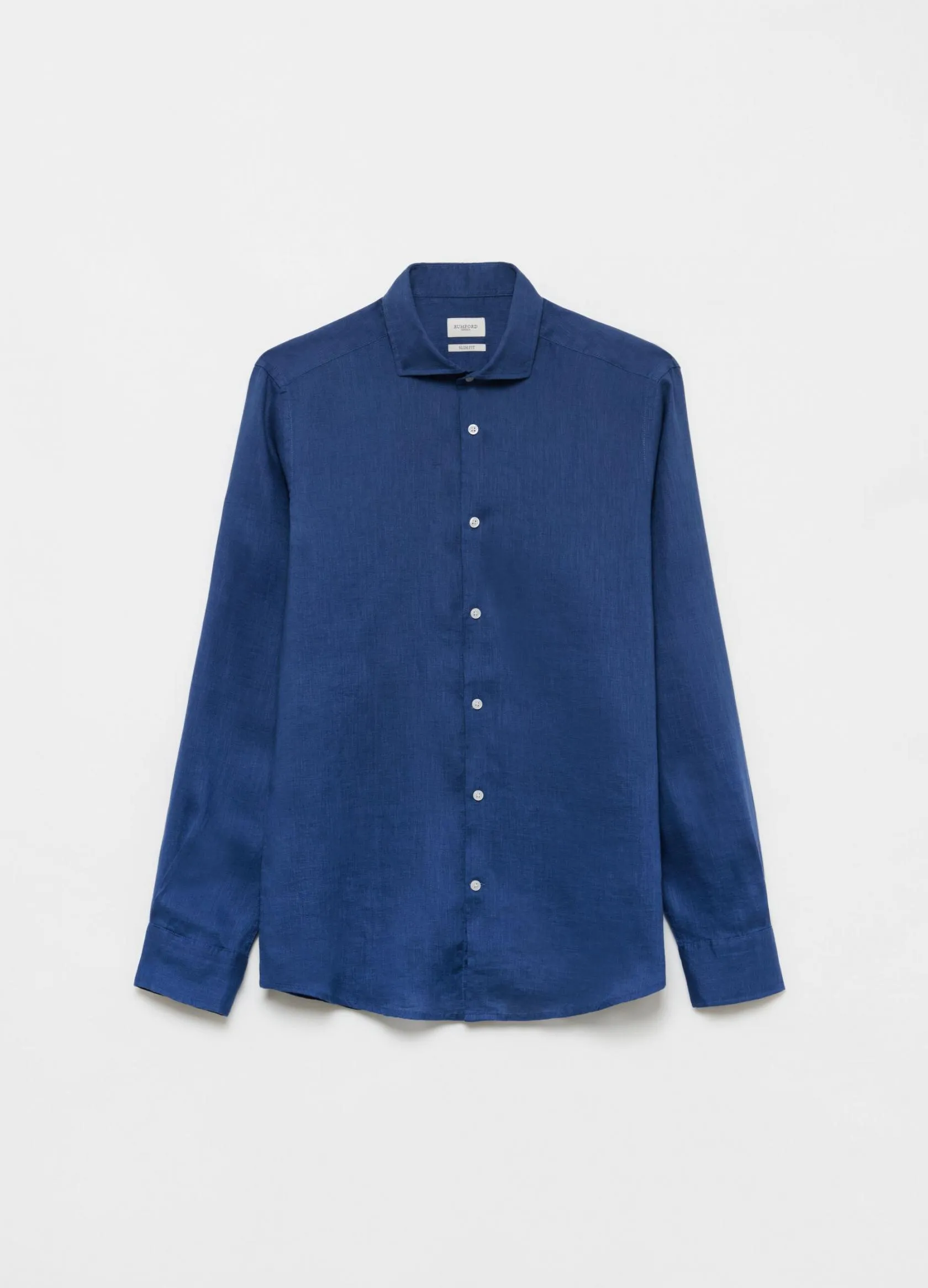 Chemises Élégantes Homme | Solid colour 100% linen shirt Bleu océan | OVS