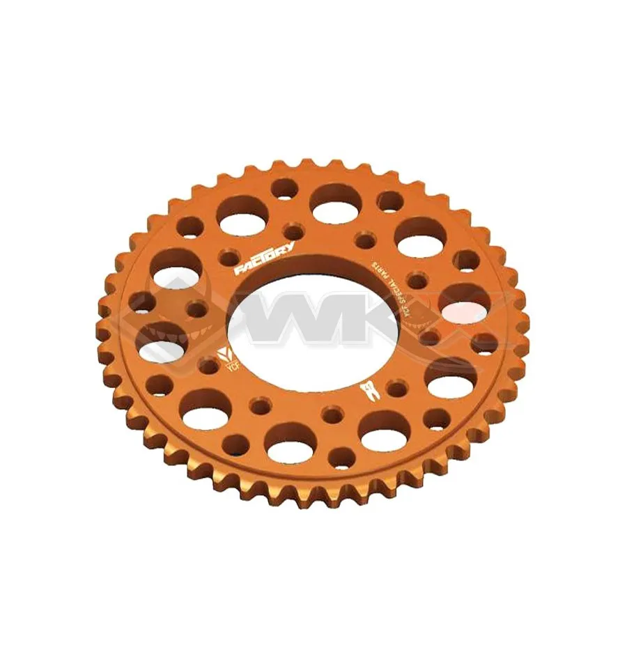Couronne aluminium YCF FACTORY axe 75mm 45 dents 420 ORANGE
