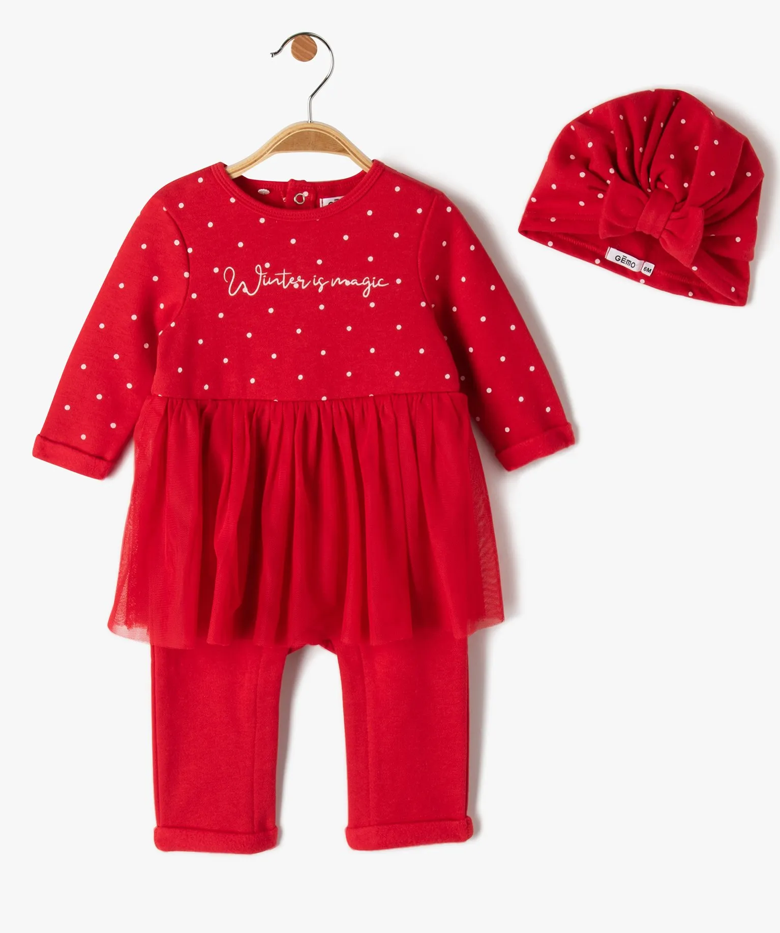 ensemble bebe fille 2 pieces special noel   combinaison bonnet rouge pyjamas noel