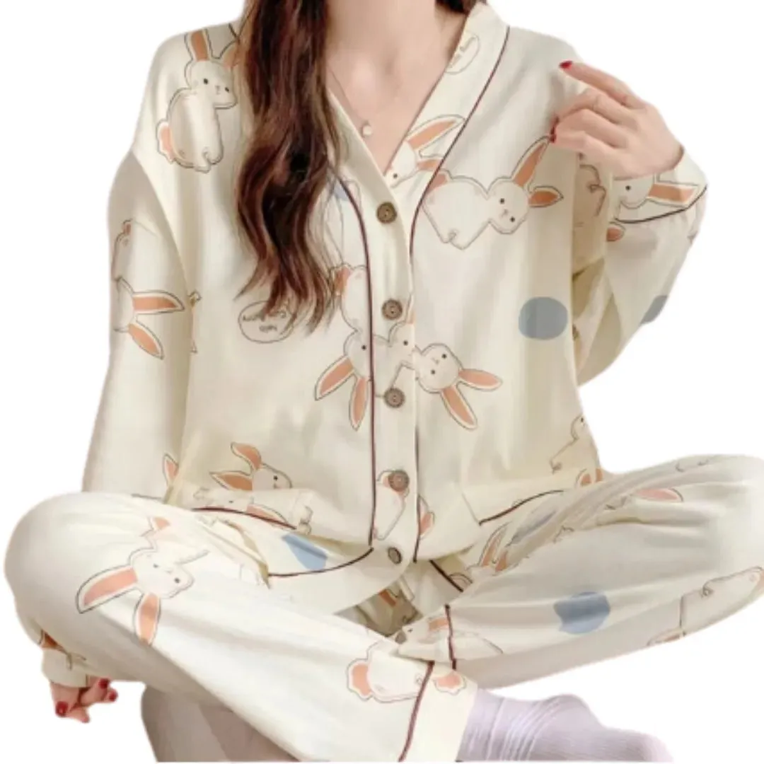 Ensemble de Pyjamas de Maternité et Allaitement en Coton : Confort et Praticité pour le Printemps et l'té