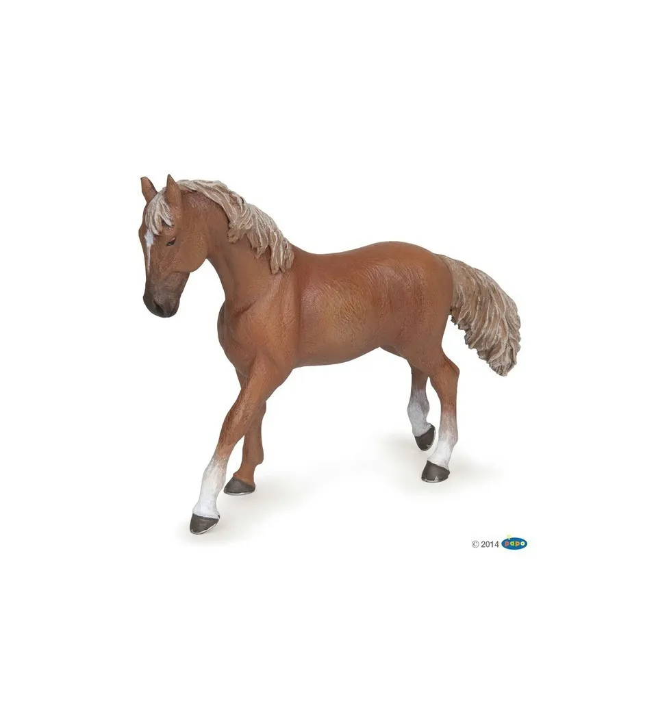 Figurine jument Papo pur-sang anglaise alezan - Cadeau équestre