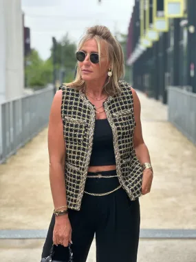 Gilet tweed Noir