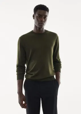 Gilets Et Pull-Overs | Homme MANGO Pull Laine Mérinos Lavable Olive