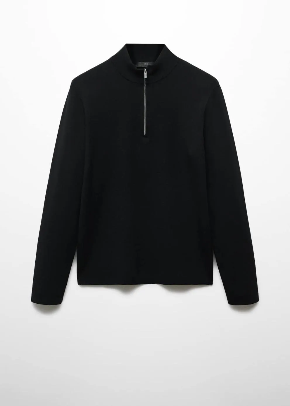 Gilets Et Pull-Overs | Homme MANGO Pull-over Col Montant Zip Noir