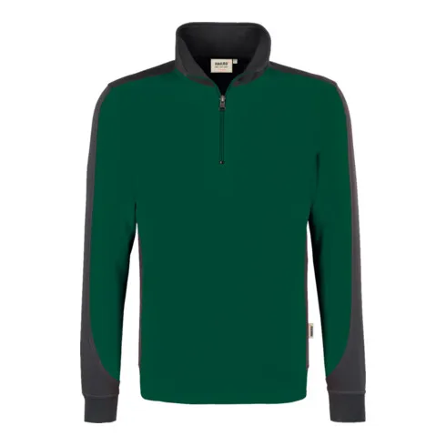 Hakro Sweatshirts zippés Contrast Performance, sapin, Taille unisexe: 2XL