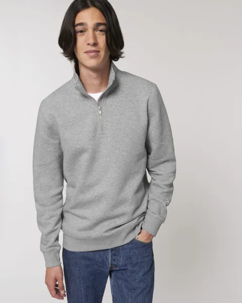 Homme Sweat avec Col Zippé