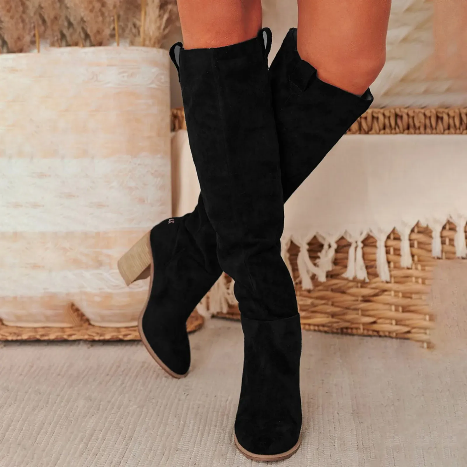 Iris - Bottes hautes respirantes en velours simple