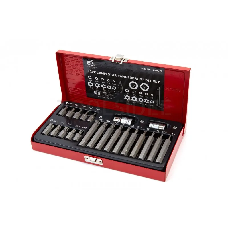Jeu d'embouts Torx professionnels résistants aux chocs AOK, 22 pièces
