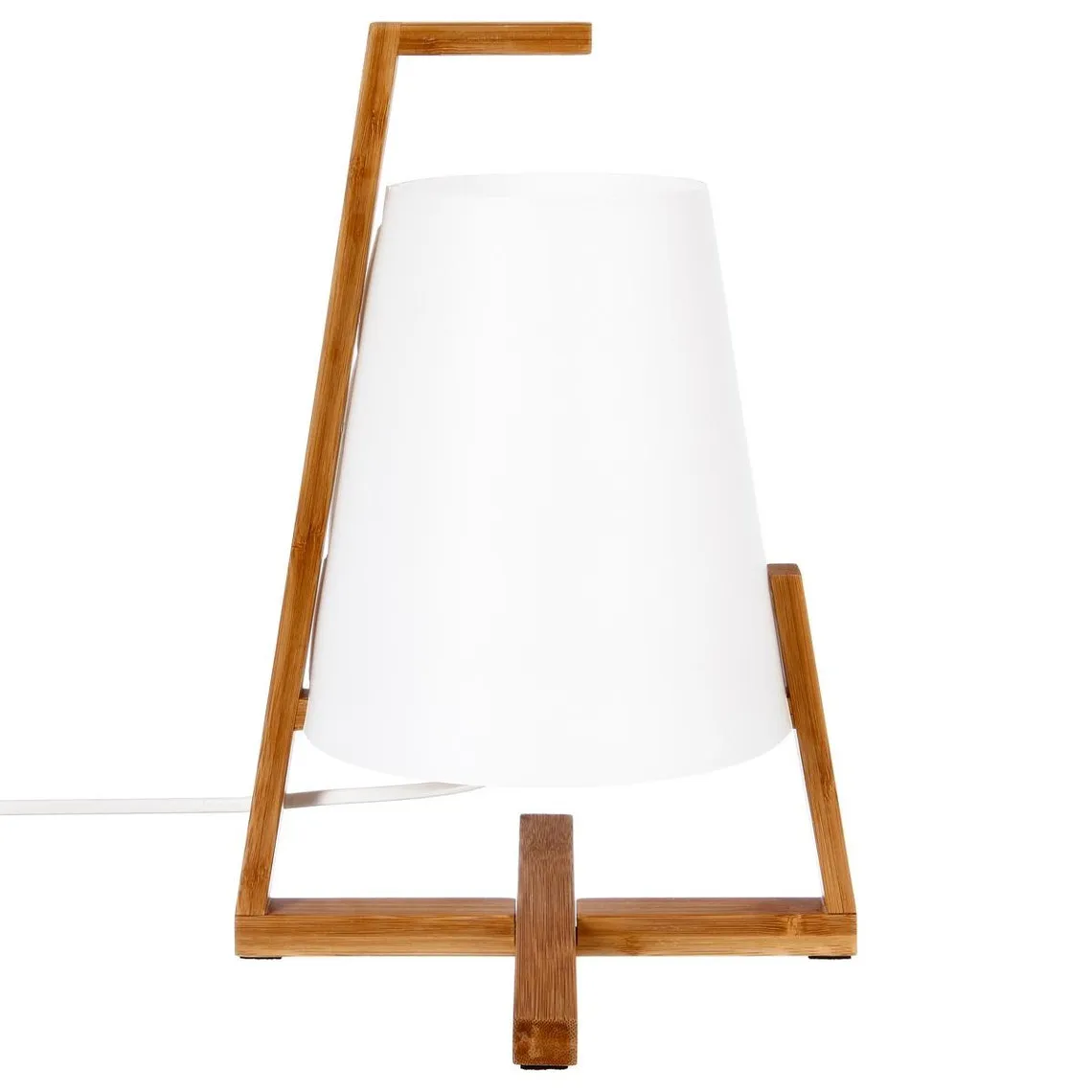 Lampe bambou et abat-jour plastique H31 | 3 Suisses