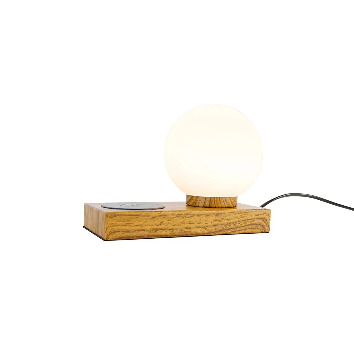 Lampe de table naturelle avec chargeur tactile et induction - Janneke