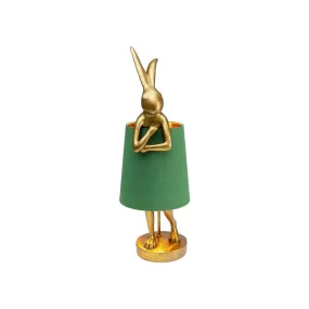 Lampe lapin doré abat-jour vert RABBIT