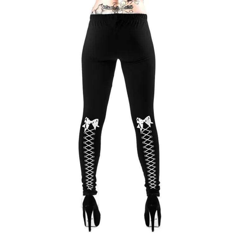 Leggings 'Goth Lacing' Noir