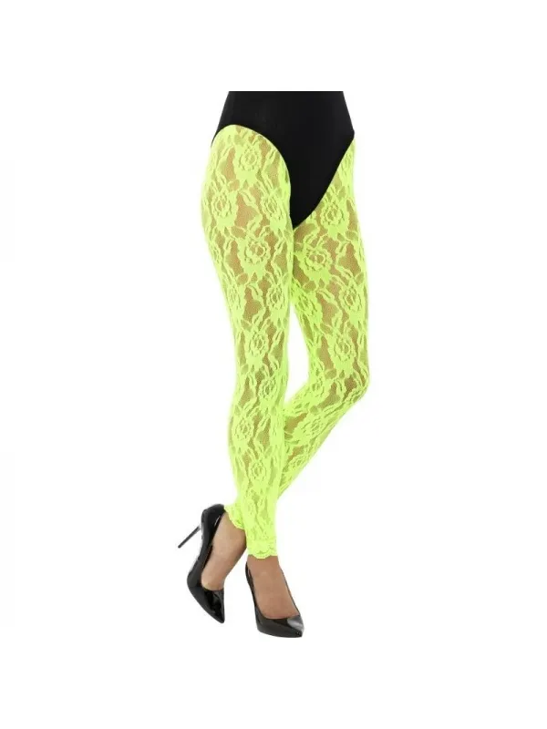 Leggings en dentelle vert fluo