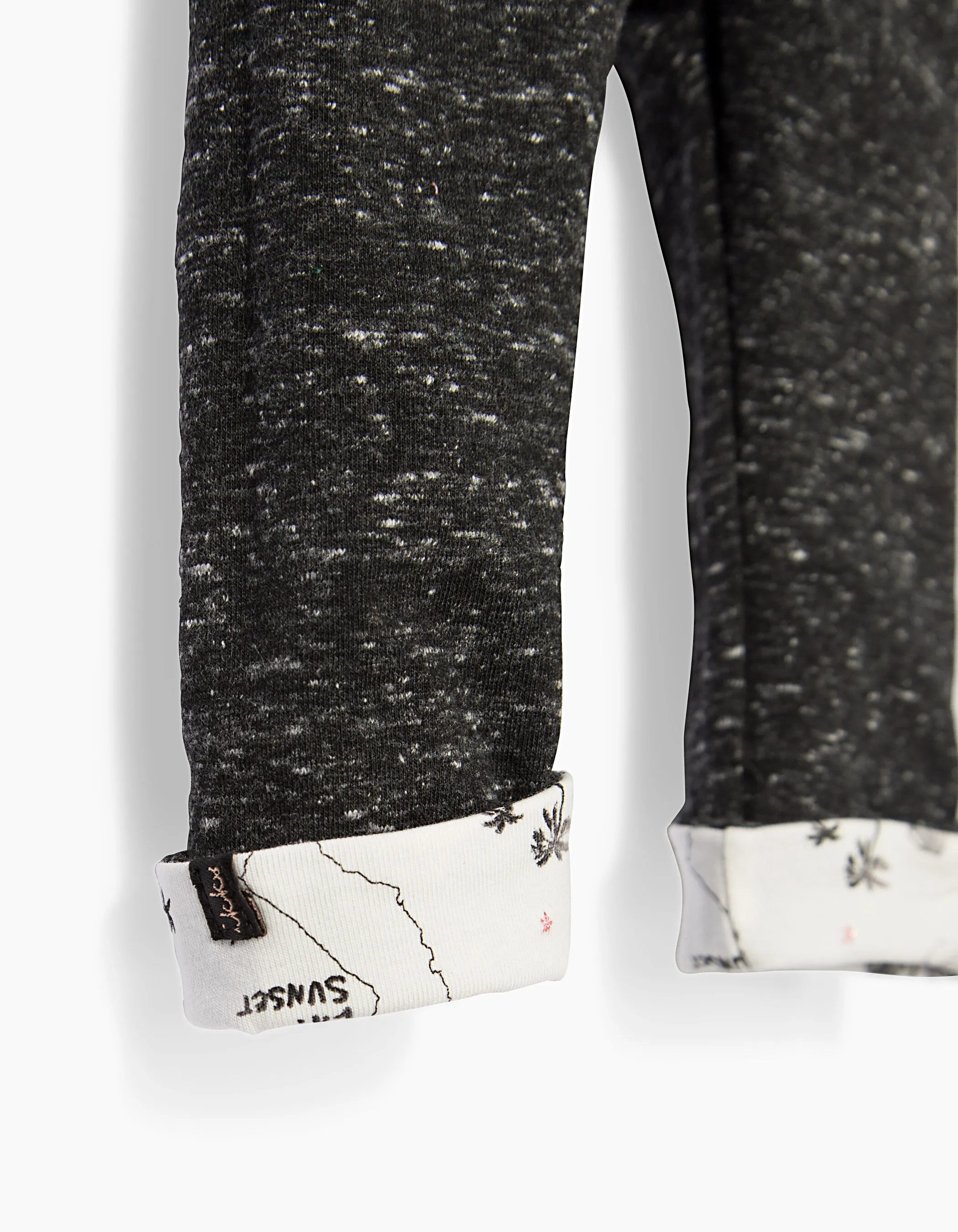 Leggings réversible gris et blanc bébé fille