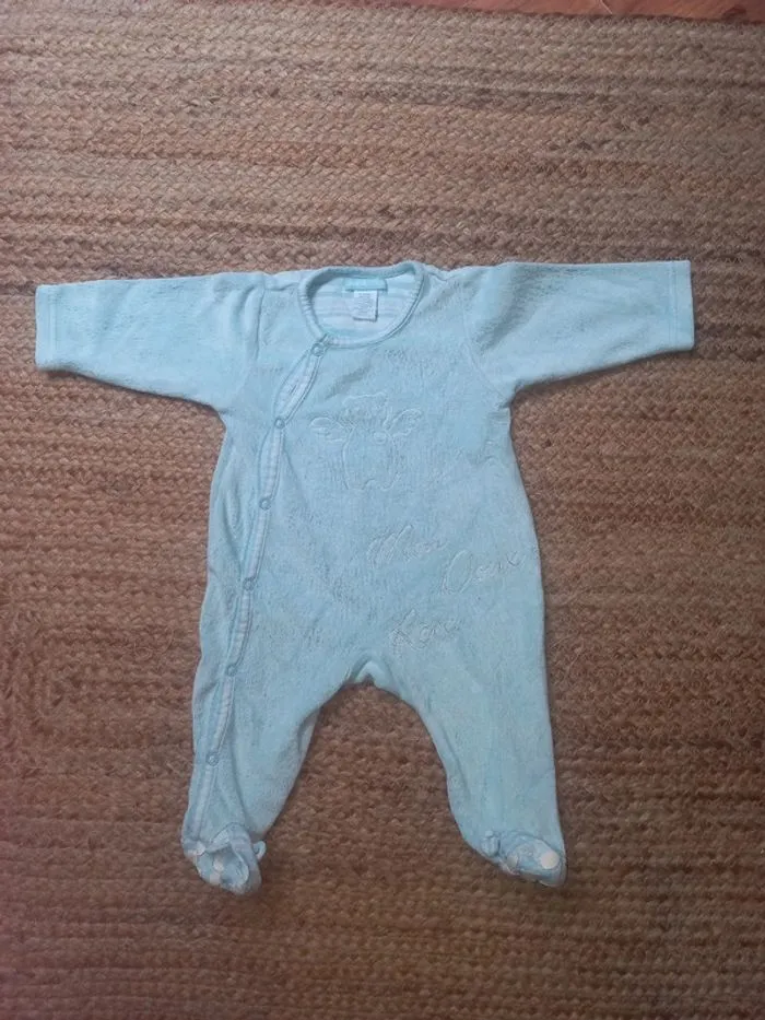 Lot 4 pyjamas chaud velour taille 3 mois ouverture avant. - Absorba - 3 mois  | Beebs