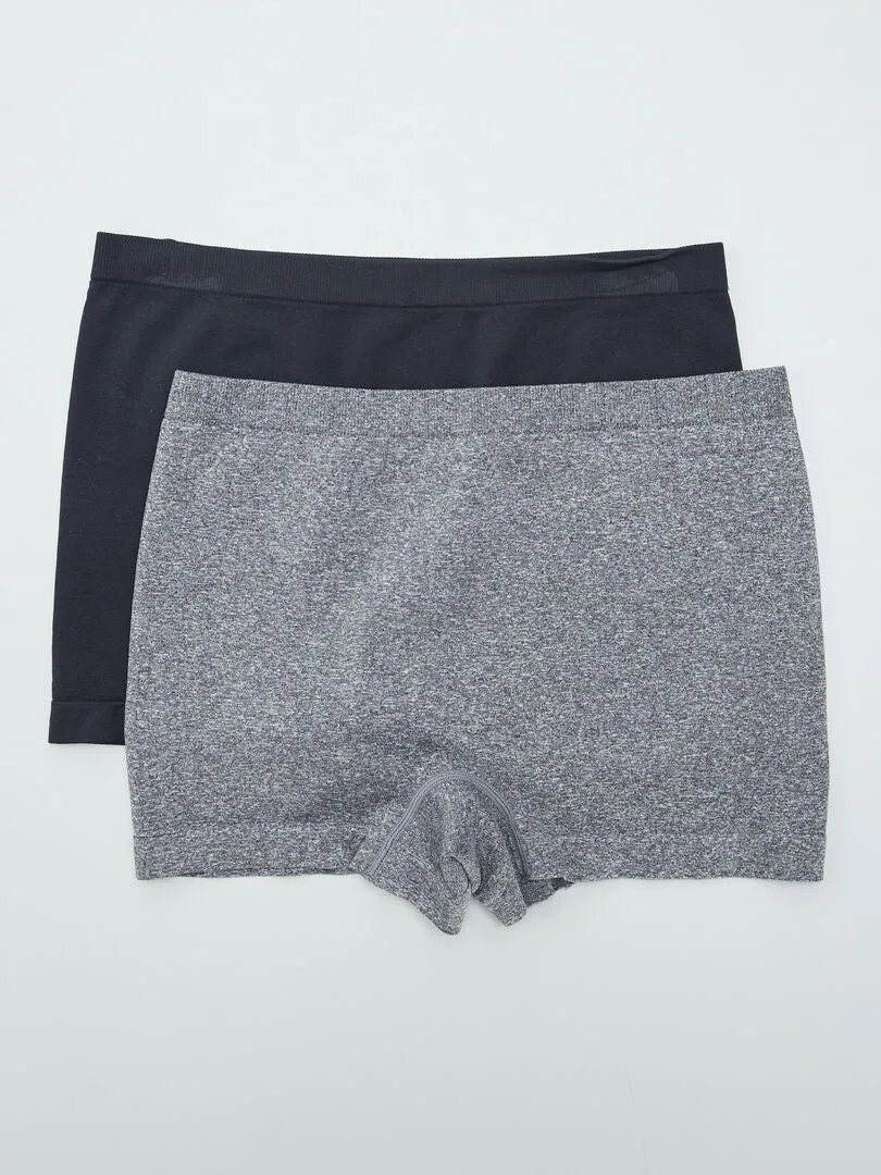 Lot de 2 shortys sans couture - So Easy - Noir/gris
