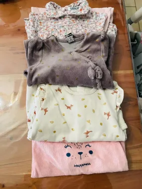 Lot de 4 pyjamas épais/velours 12 mois - La Redoute - 9 mois  | Beebs