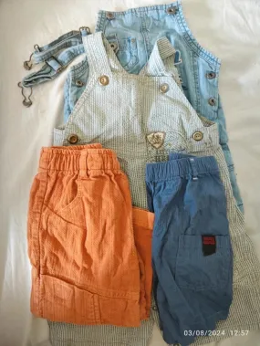 Lot mixte 18 mois 2 salopettes, pantalon, short 18 mois - Sergent Major - 12 mois  | Beebs