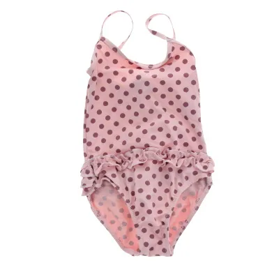 Maillot de bain 1 pièce rose à pois - Fille - Petit Bateau - 6mois