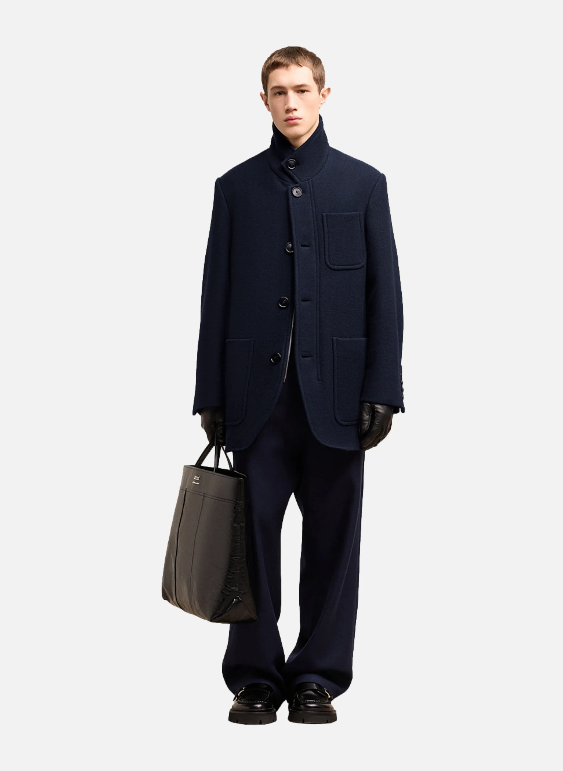 MANTEAU COURT COL MONTANT - AMI PARIS pour HOMME | Printemps