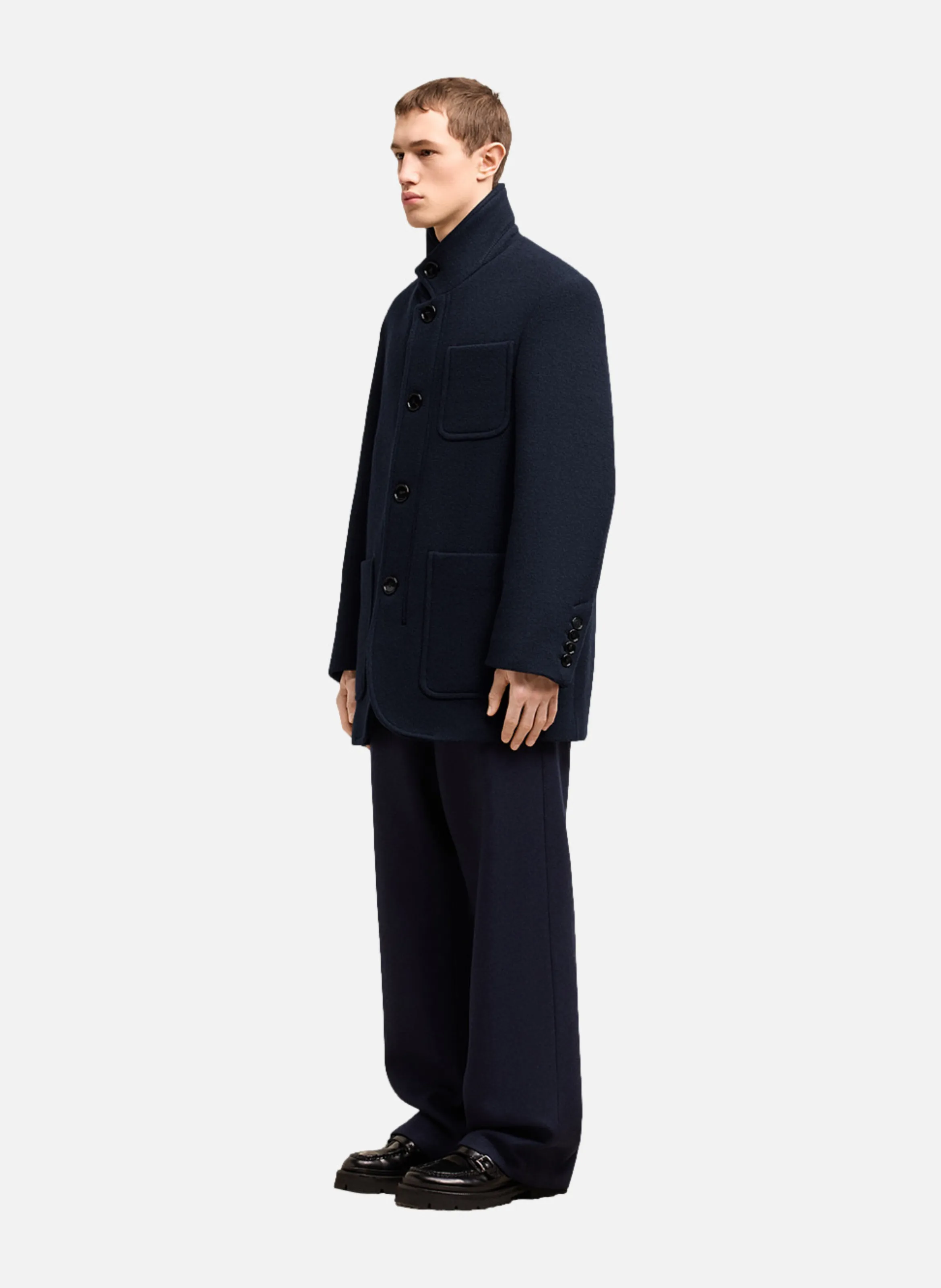 MANTEAU COURT COL MONTANT - AMI PARIS pour HOMME | Printemps